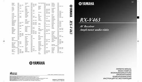Download free pdf for Yamaha RX-V463 Receiver manual