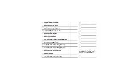 self-editing checklist pdf