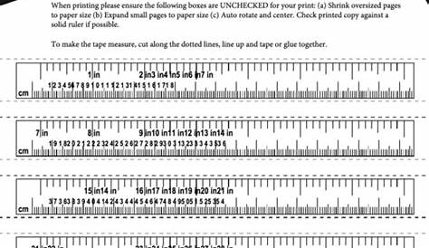 Printable Measuring Tape printable pdf download