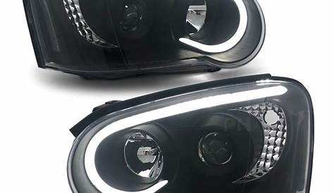 Black Headlights PAIR DRL Style Projector fits Subaru Impreza WRX Blob
