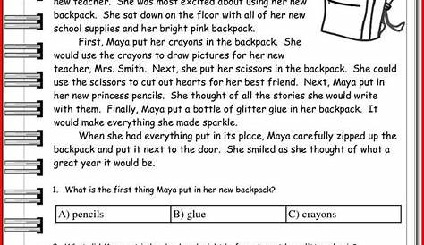 Reading Comprehension 3rd Grade Worksheets Free