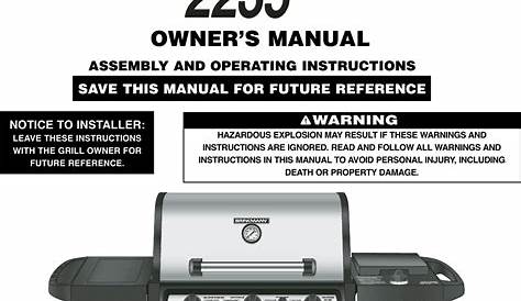brinkmann gas grill 2200 user manual