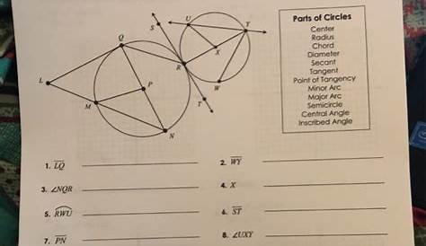 name that circle part worksheet answers all things algebra