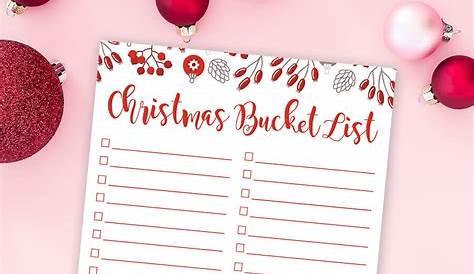 Free Printable Christmas Bucket List - download & make your own list!