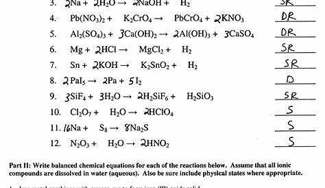 Balancing Chemical Equations Worksheet Grade 10 — db-excel.com