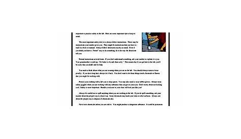 Lab Safety Worksheet Answer Key : Lab Safety Rules Worksheet Fill Out