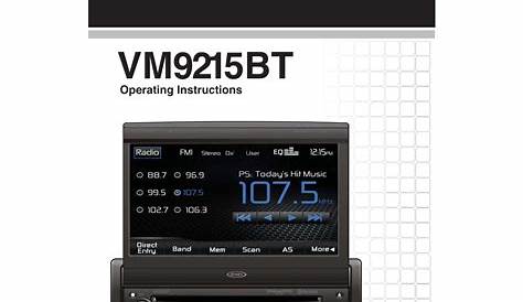 Jensen VM9215BT Operating Instructions Manual | Manualzz