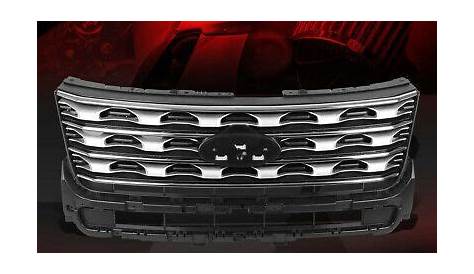 ABS GLOSSY BLACK GREY OE STYLE FRONT BUMPER GRILLE FOR 2016-2017 FORD