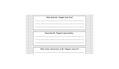 mr popper's penguins worksheet