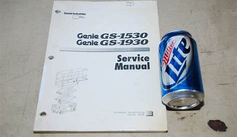 Genie Lift Service Manual Manlift GS-1530 GS-1930 Part No. 39528 INV