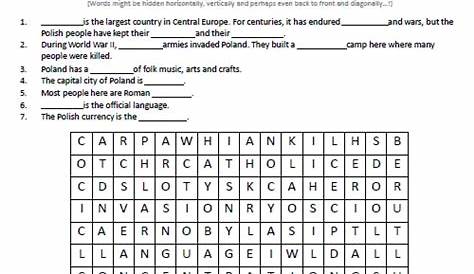 Image of Poland Worksheet - Best FREE Worksheets for School Kids - Easy