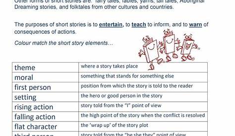 story elements reading comprehension worksheets