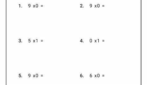 multiplication by 1 worksheet