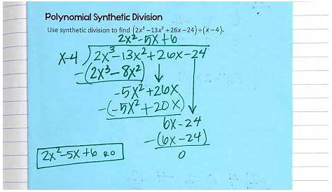 synthetic division worksheet with answer key