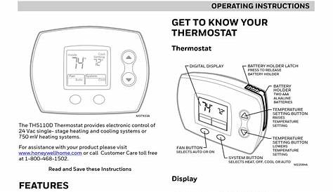 HONEYWELL HOME TH5110D OPERATING INSTRUCTIONS MANUAL Pdf Download