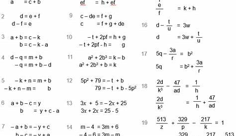 rearranging formulae worksheets