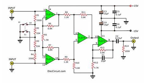 dynamic microphone preamplifier circuit diagram