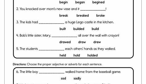 Using this Use Irregular Verbs Worksheet, students write the irregular