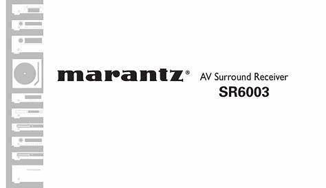 MARANTZ SR6003 USER MANUAL Pdf Download | ManualsLib
