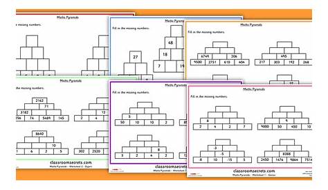 math pyramid puzzle worksheet