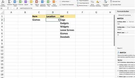 Finding the Location of Data with Excel's MATCH Function
