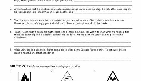 science lab safety worksheets elementary