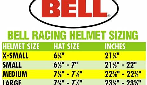 bell motorcycle helmet size chart