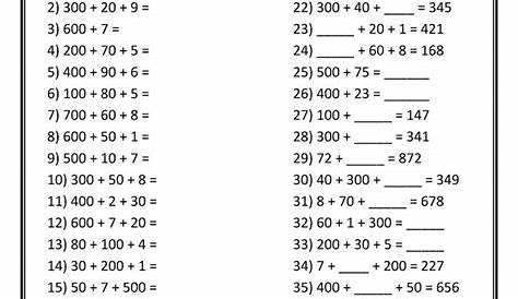 place value worksheets thousands