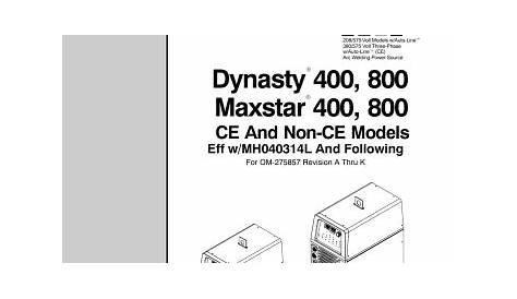 Miller MAXSTAR 800 Part Manual | Manualzz