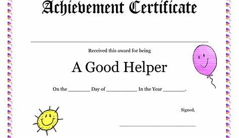 Free Printable School Achievement Certificates - Free Printable