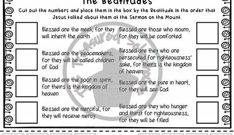 The Beatitudes Cut & Paste Worksheet Pack - Catholic - Made By Teachers