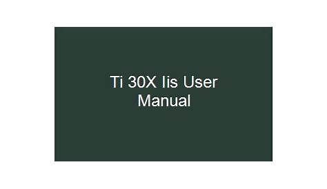 ti 30x iis user manual