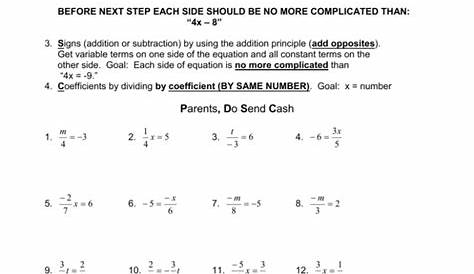 1: solving equations involving fractions