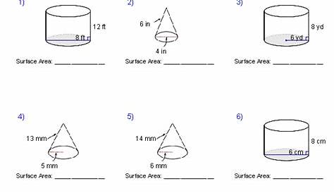 Geometry Worksheets | Surface Area & Volume Worksheets