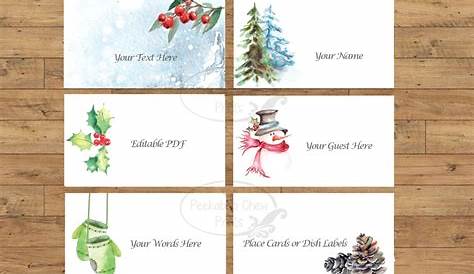 Printable Christmas Dinner Place Cards Digital Instant - Etsy