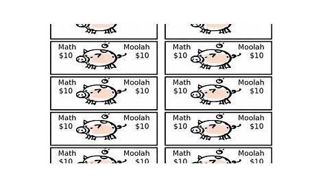 moolah math worksheet answers