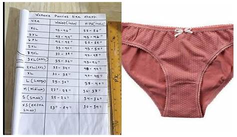 womens underwear size chart