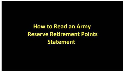 Episode 0028 - How to Read an Army Reserve Retirement Points Statement