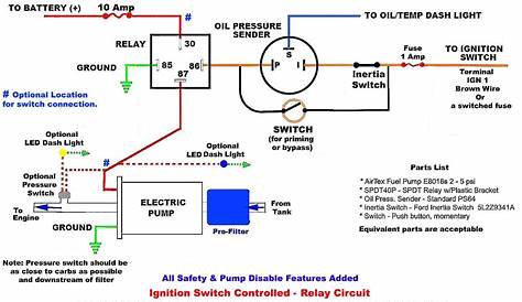 Electric Fuel Pump Circuits with a Relay - Wiring Diagrams