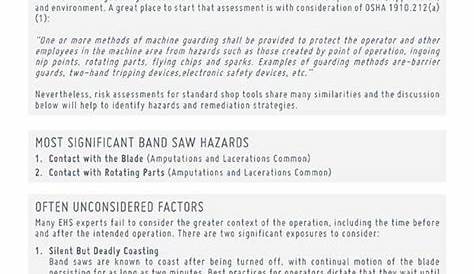 band saw safety study guide