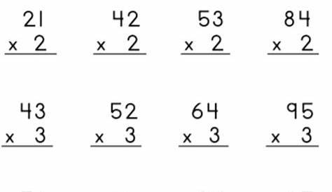 Multiplication 2 digit by 1 digit (with regrouping) worksheet in 2023