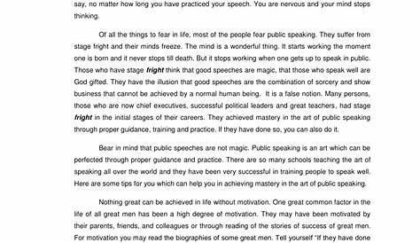 Public Speaking Text About Life - sqarsted