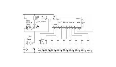 Running LED - Electronic Schematic Diagram