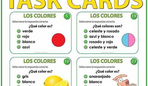 Los Colores – Spanish Colors – Task Cards | Woodward Spanish