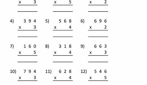fourth grade math multiplication worksheet
