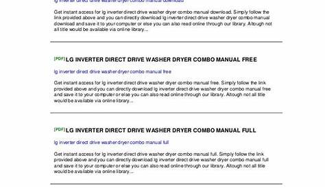 Lg inverter-direct-drive-washer-dryer-combo-manual