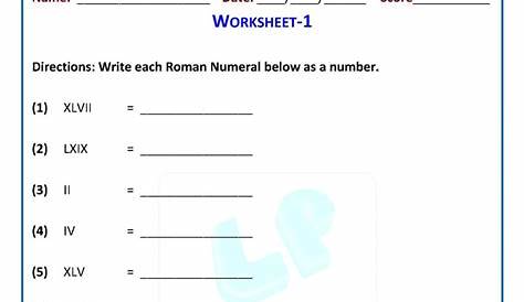 Grade 3 roman numerals printable worksheets