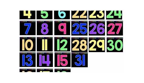 Classroom Numbers [1-31 - Black & Brights] by Teaching with a Point