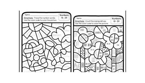 Spring Coloring Pages | Color By Number Worksheets by The Traveling