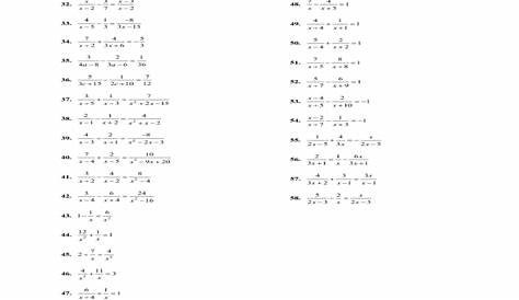 Solving Rational Equations Worksheet - Tessshebaylo